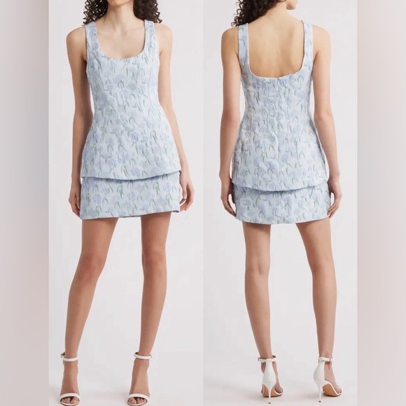 Amanda Uprichard Dresses & Skirts - NEW AMANDA UPRICHARD Empire Floral Jacquard Minidress Flores Brocade sz S